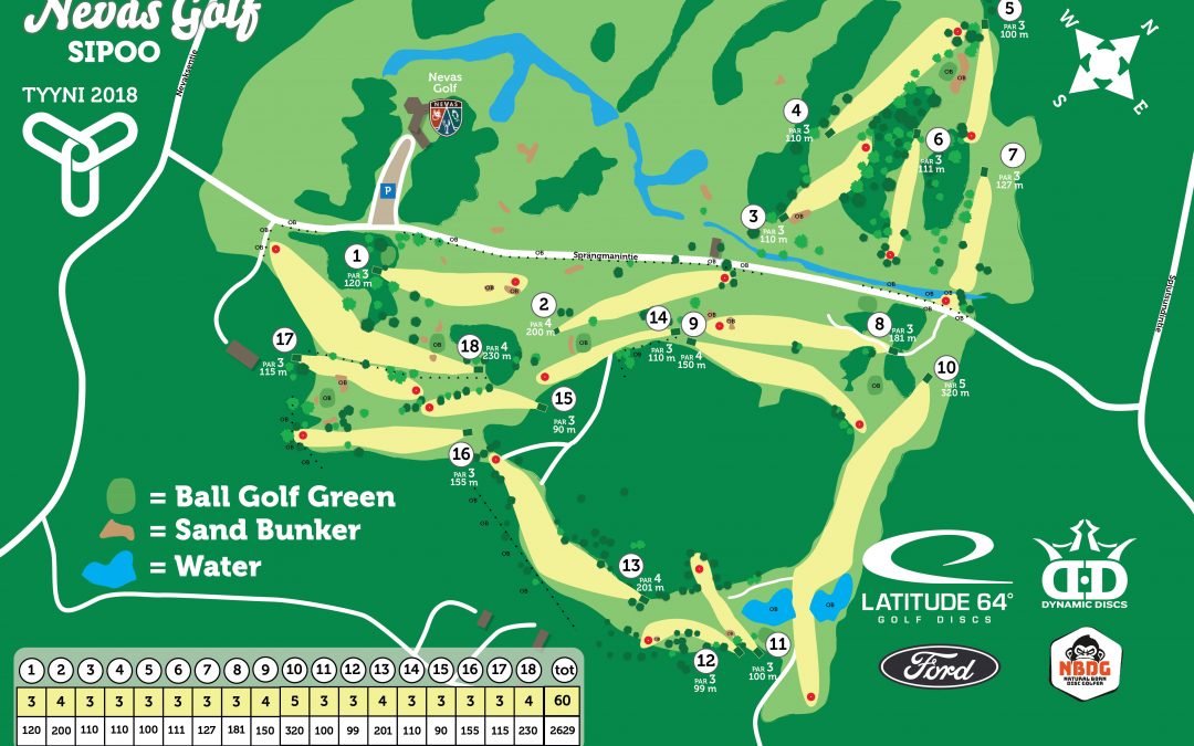 Nevas Golf course map for Tyyni 2018 confirmed.