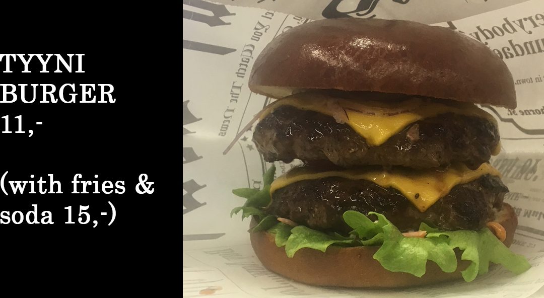 Official Tyyni Burger available at Box Café & Grill